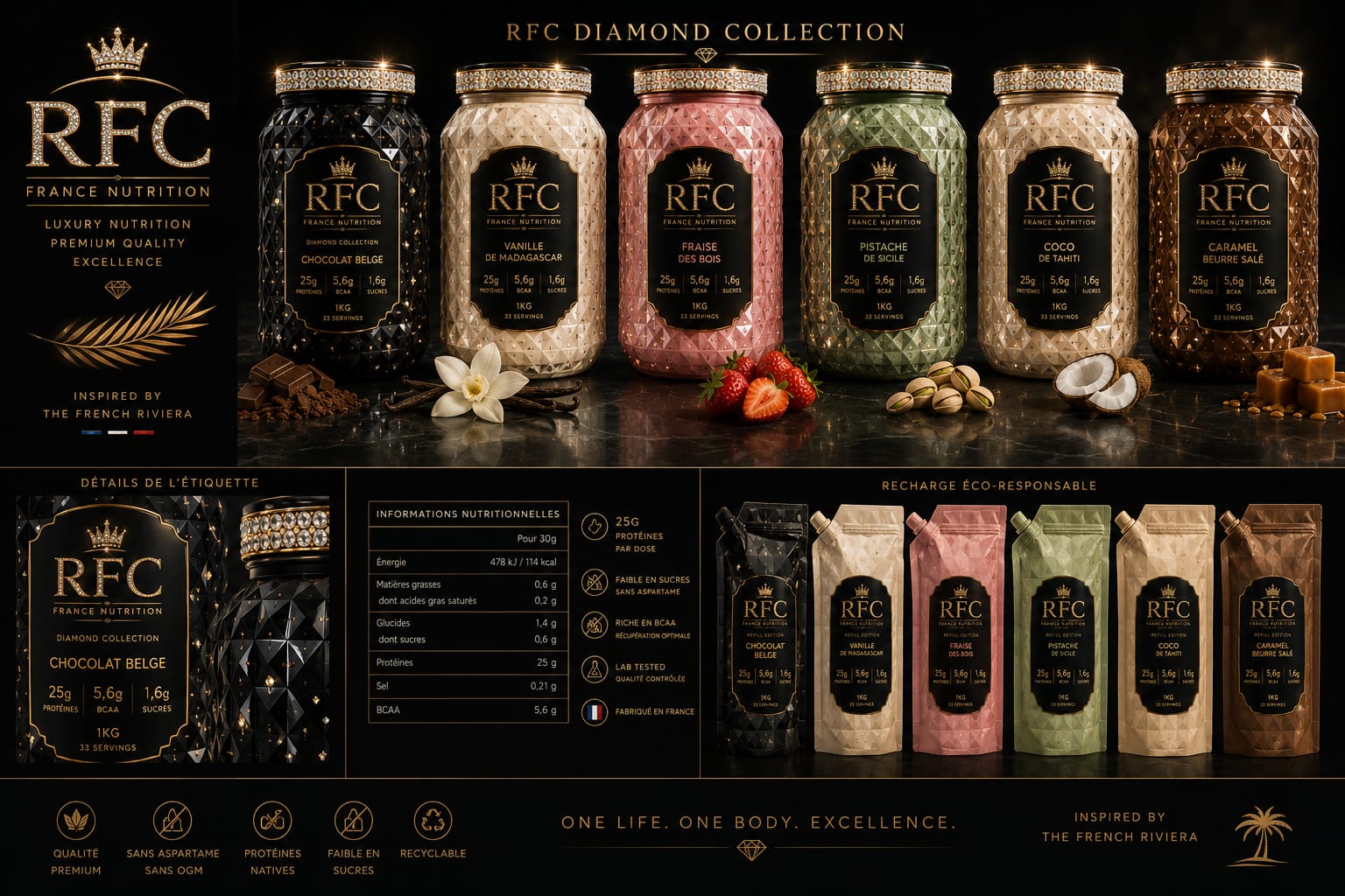 Pots facettés Diamond Collection Whey Isolate