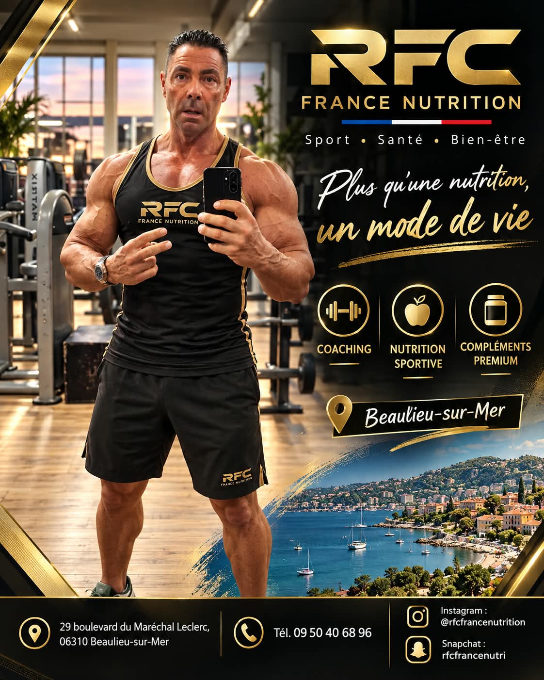 Plus qu'une nutrition, un mode de vie — coaching, nutrition sportive et compléments premium RFC France Nutrition à Beaulieu-sur-Mer
