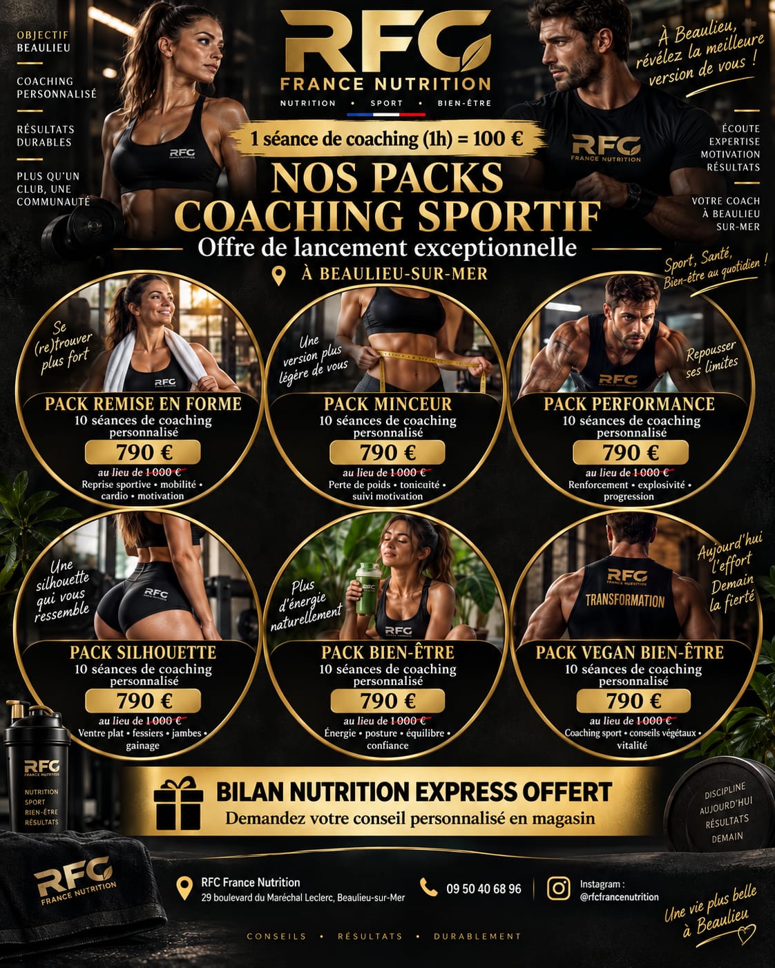 Nos Packs Coaching Sportif à Beaulieu-sur-Mer — remise en forme, minceur, performance et bien-être