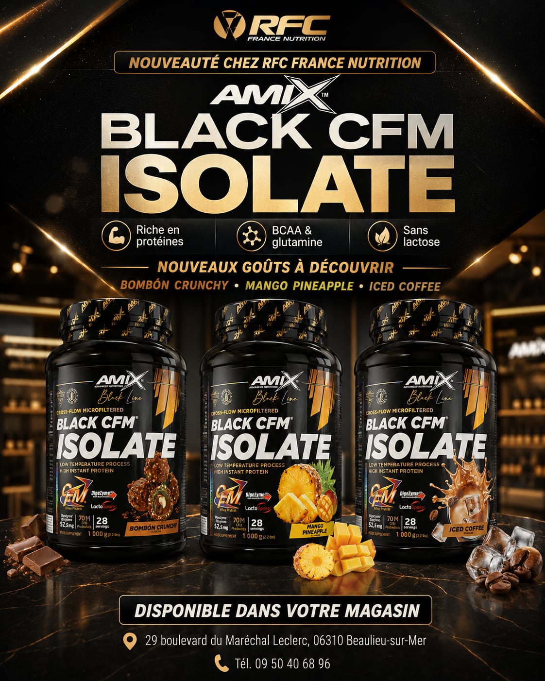 Amix Black CFM Isolate — nouveaux goûts à découvrir en magasin