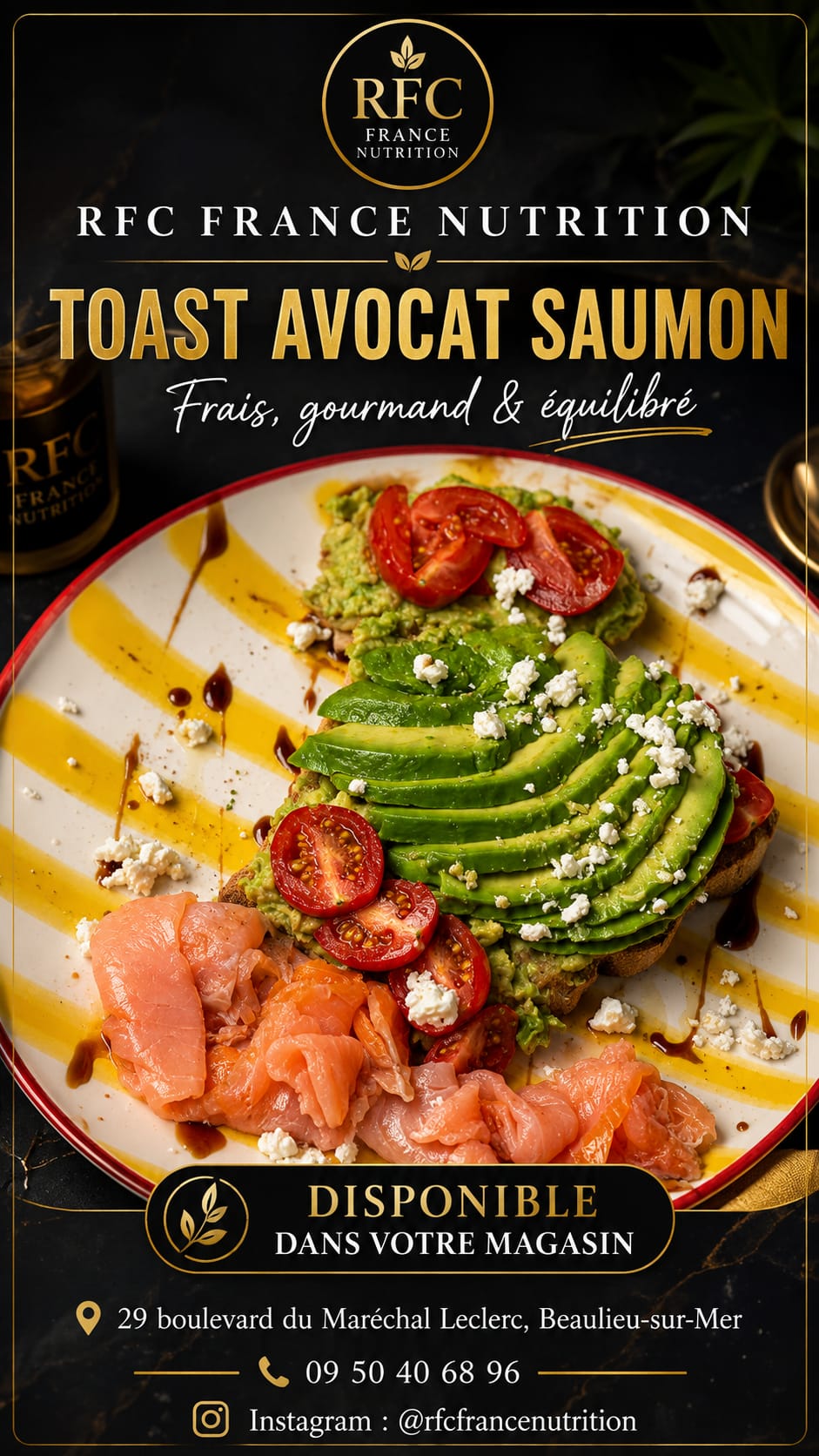 Toast avocat saumon — fraîcheur et équilibre au Shake Bar RFC
