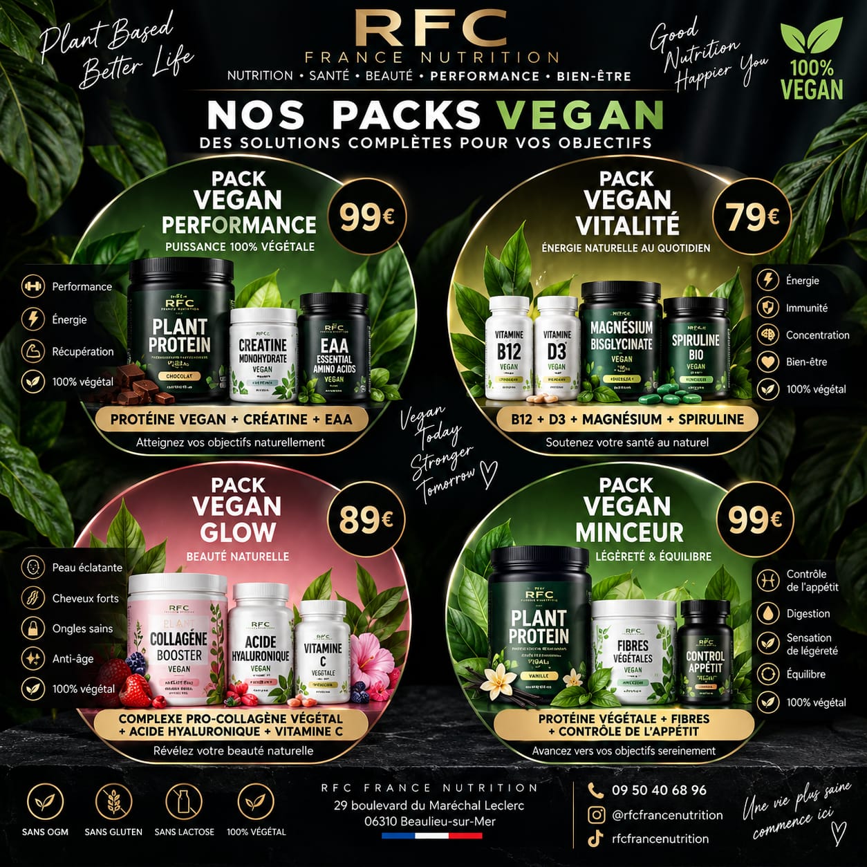 Nos Packs Vegan — solutions 100% végétales pour performance, vitalité, glow et minceur