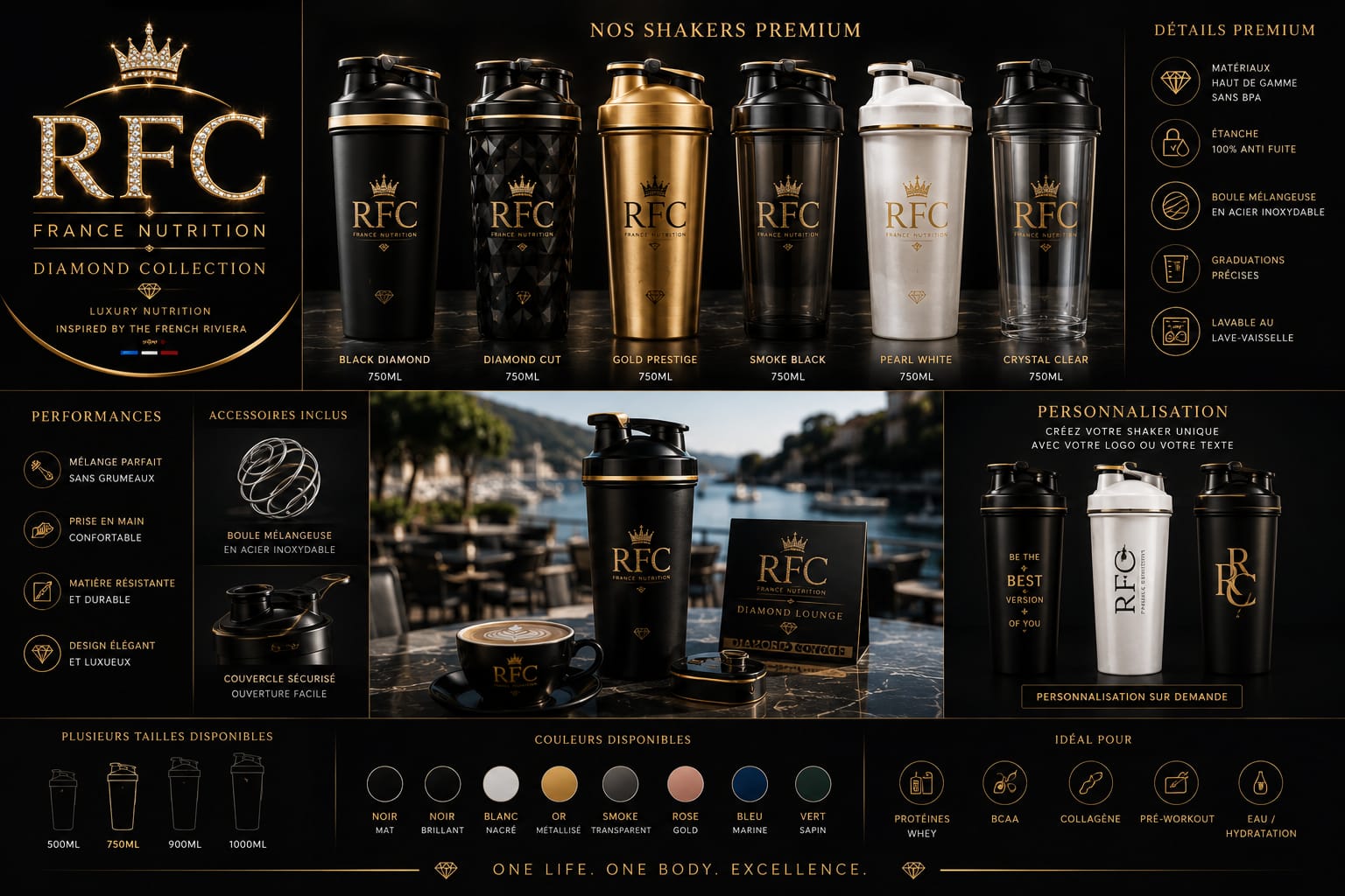 Shakers premium Diamond Collection RFC France Nutrition