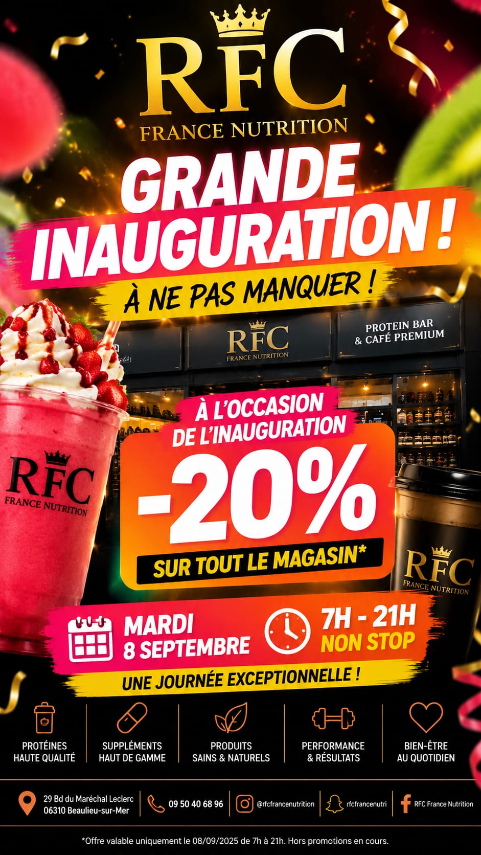 Milk Shake Signature fraise banane — 30g de protéines, chantilly allégée, en magasin