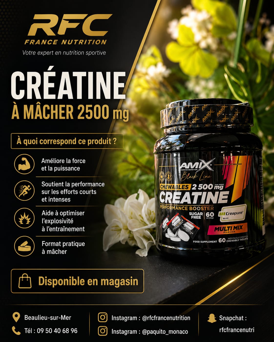 Créatine à mâcher 2500 mg en sélection au magasin