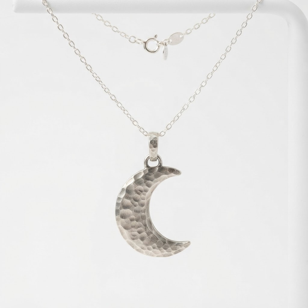 Sterling Silver Crescent Moon Pendant
