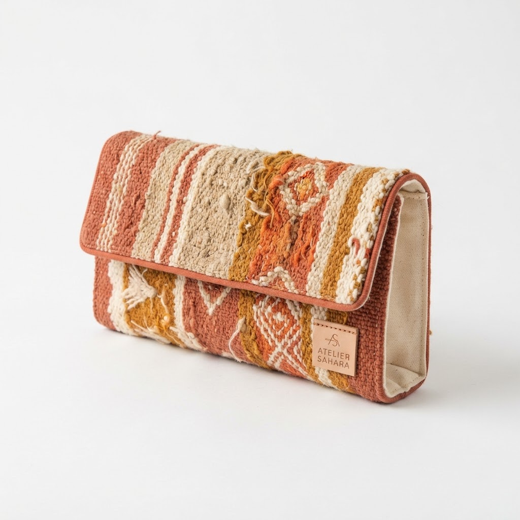 Handwoven Textile Clutch — Desert Sunset