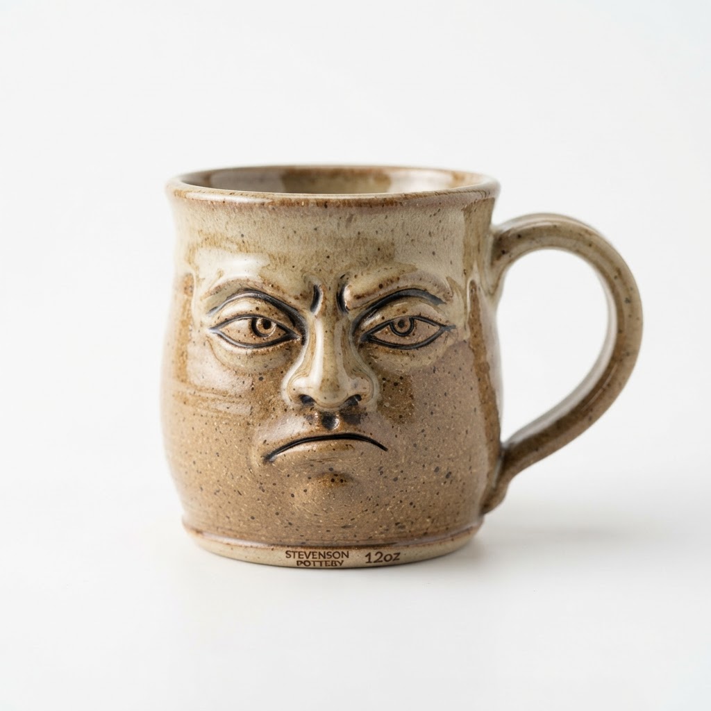 Cursed-Looking Hand-Thrown Face Mug