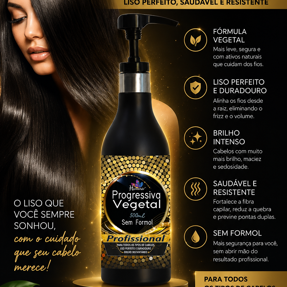 Progressiva Vegetal Creme Havana — liso perfeito, saudável e resistente