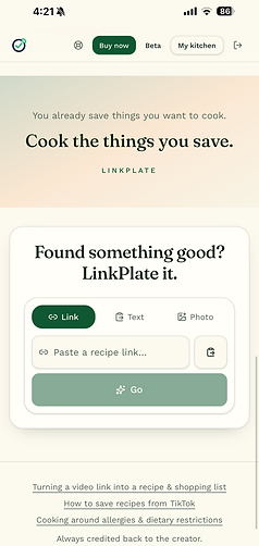 Paste a link. Get a recipe.