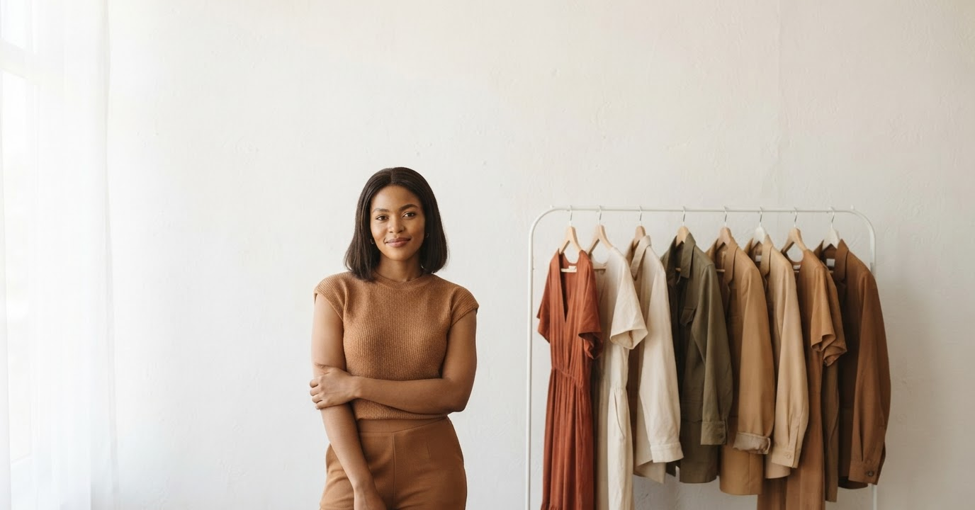 Curated pre-loved clothing on a boutique rack