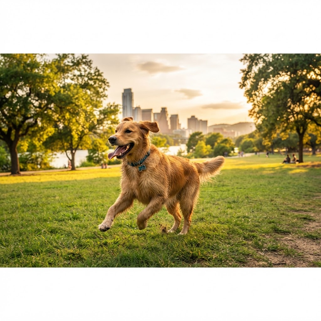 Happy dog enjoying Central