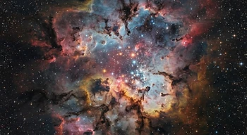Cosmic gas and dust clouds forming stars.
