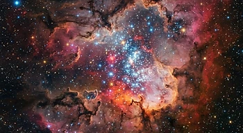 A cosmic nebula with stars forming — Hubble-style image.