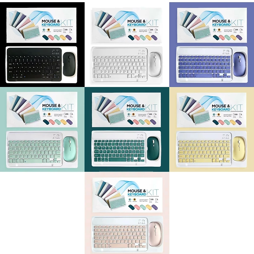 Standard Ultra-slim Wireless Keyboard and Mouse Set for Tablets & Smartphones