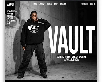 Reupp Vault Clothing Brand website project