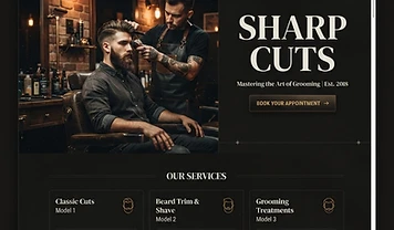 Sharp Cuts Barber — Barber Shop website design by Saxton Media