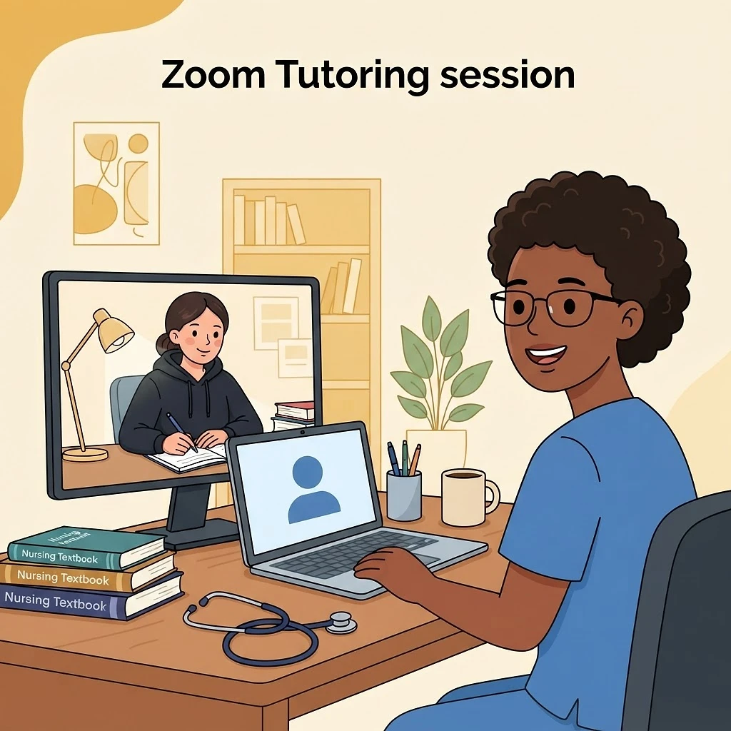 A 1:1 NCLEX tutoring session held live over Zoom