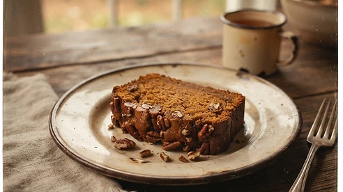 Spiced Pumpkin Bread — vintage autumn photograph