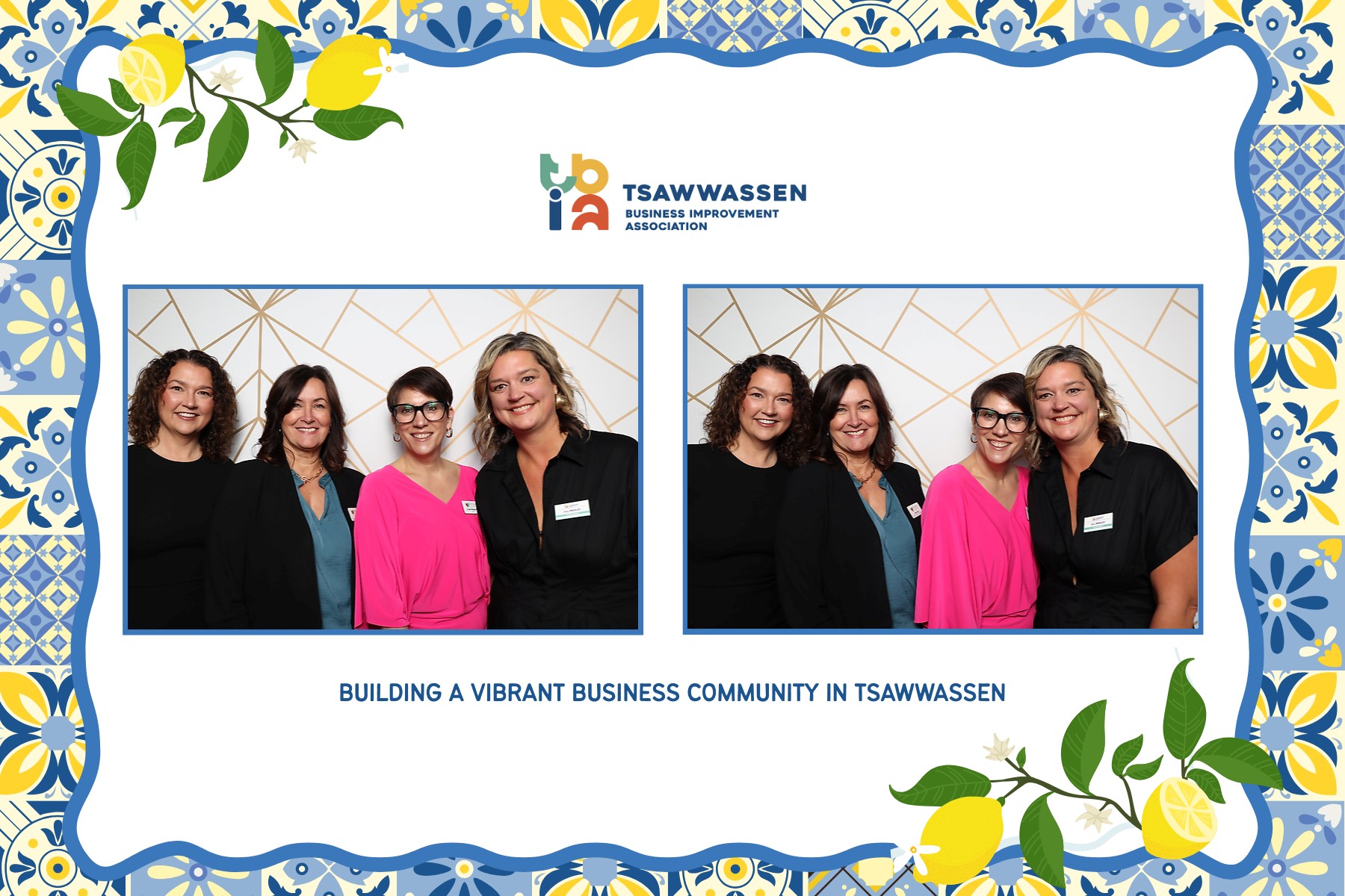 Branded photo booth print for the Tsawwassen Business Improvement Association