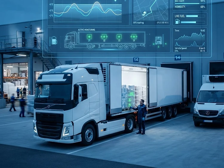 Refrigerated truck with temperature monitoring