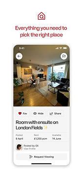 Friends of Friendz room listing with request viewing