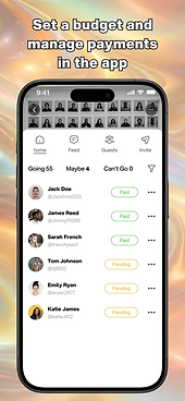 Sembl guest list with payment status