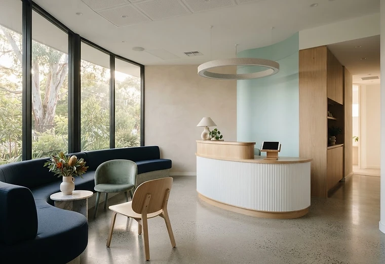 A calm, modern dental clinic reception