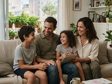 משפחת דדון — דמויות בדיוניות בתמונה שנוצרה ב-AI להמחשה