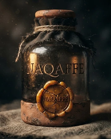 The NAQAFFE engraving and wax seal on the 10ml vessel