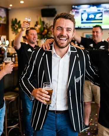 International sports poly blend classic-fit club blazer with nation crest for supporters & tours — view 2