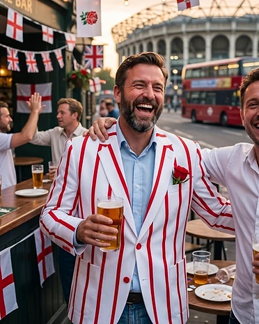 International sports poly blend classic-fit club blazer with nation crest for supporters & tours