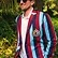 Striped sports poly blend classic-fit club blazer with embroidered crest for regattas & events — view 4