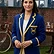 Braided sports poly blend tailored-fit club blazer with embroidered crest for formal club wear — view 4