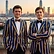 Striped sports poly blend classic-fit club blazer with embroidered crest for regattas & events