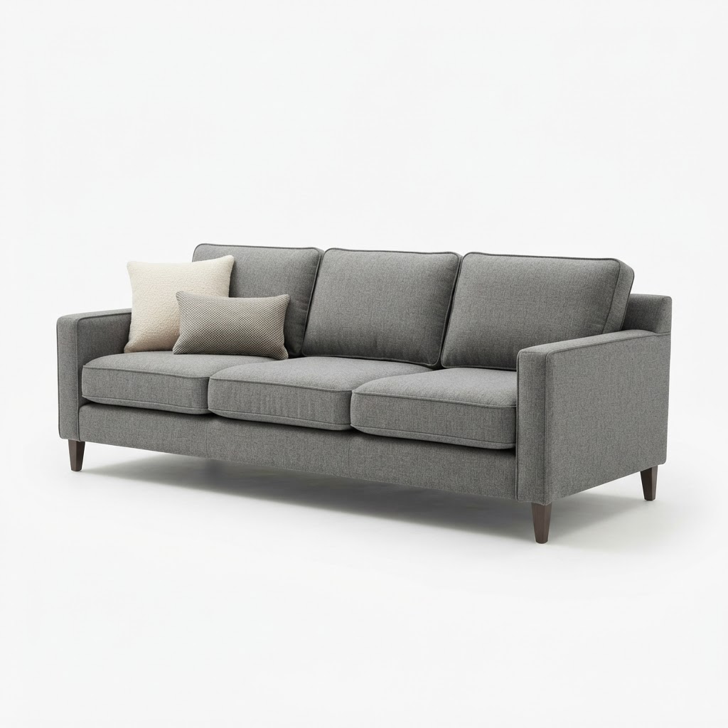 Canapé 3 places en tissu gris