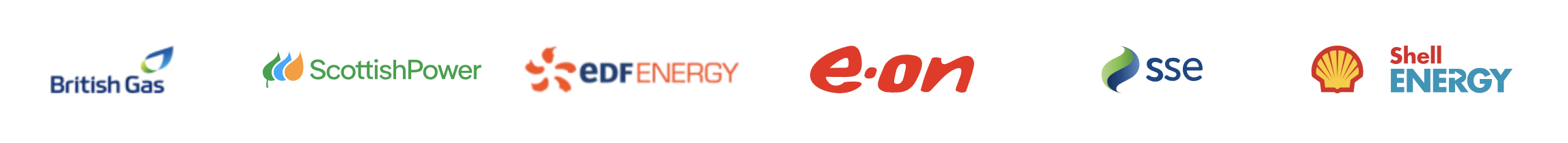 Suppliers on our panel: British Gas, ScottishPower, EDF Energy, E.ON, SSE, Shell Energy