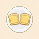 2 slices of bread with cheese