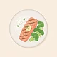 Salmon with rice & vegetables