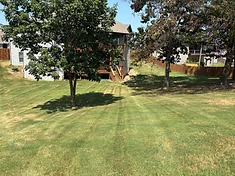 Crisp diagonal mowing lines