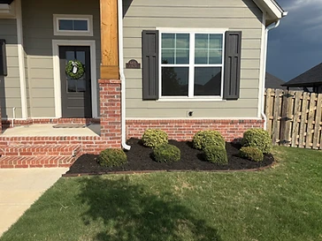 Shaped shrubs and clean mulched beds