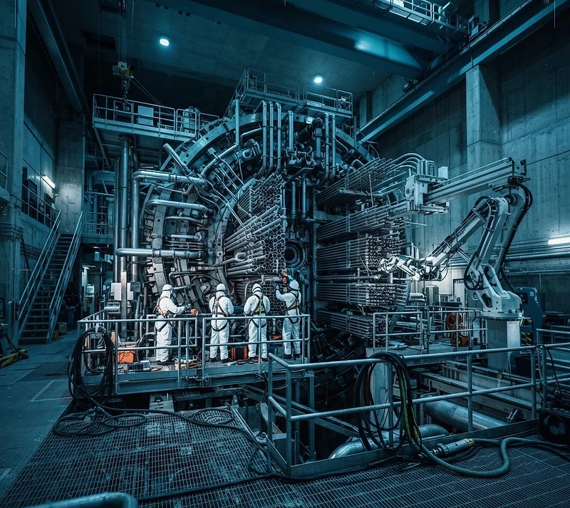 Nuclear reactor face during a maintenance outage