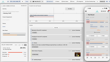 Stratos dashboards — plan vs actuals, feed, and delay analyzer