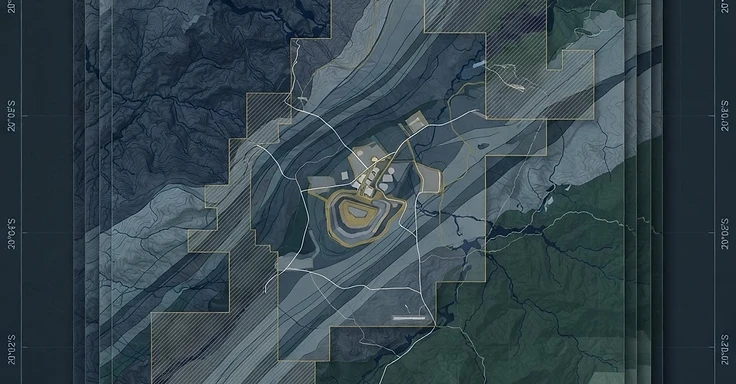 Camadas territoriais sobre área mineral