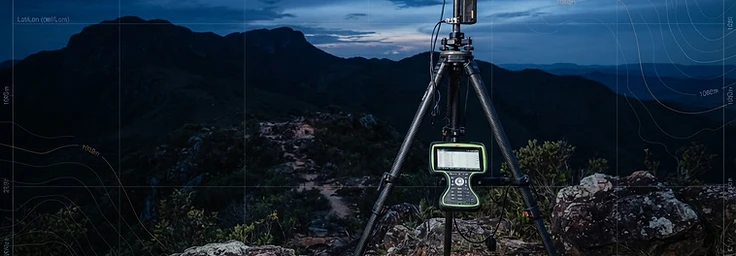 Equipamento RTK GNSS para topografia de precisão