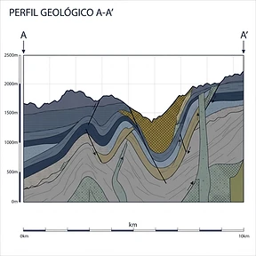 Perfil Geológico-Topográfico A–A’ — Alvo 01