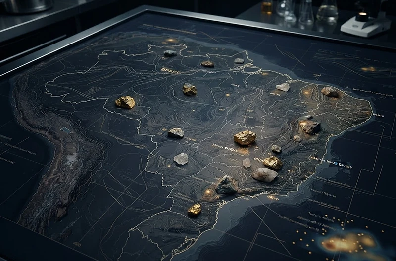 Mapa geológico e dados geoespaciais de minerais estratégicos