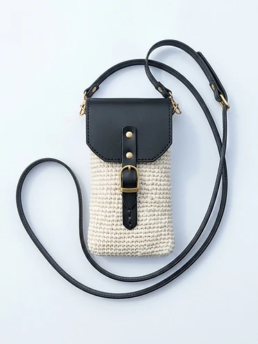 Noor Raffia Phone Pouch
