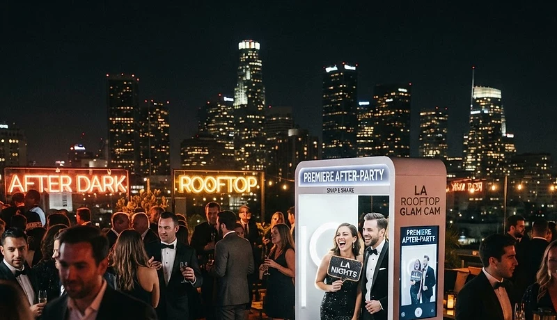 Selfie Station photo booth rental at a Los Angeles event