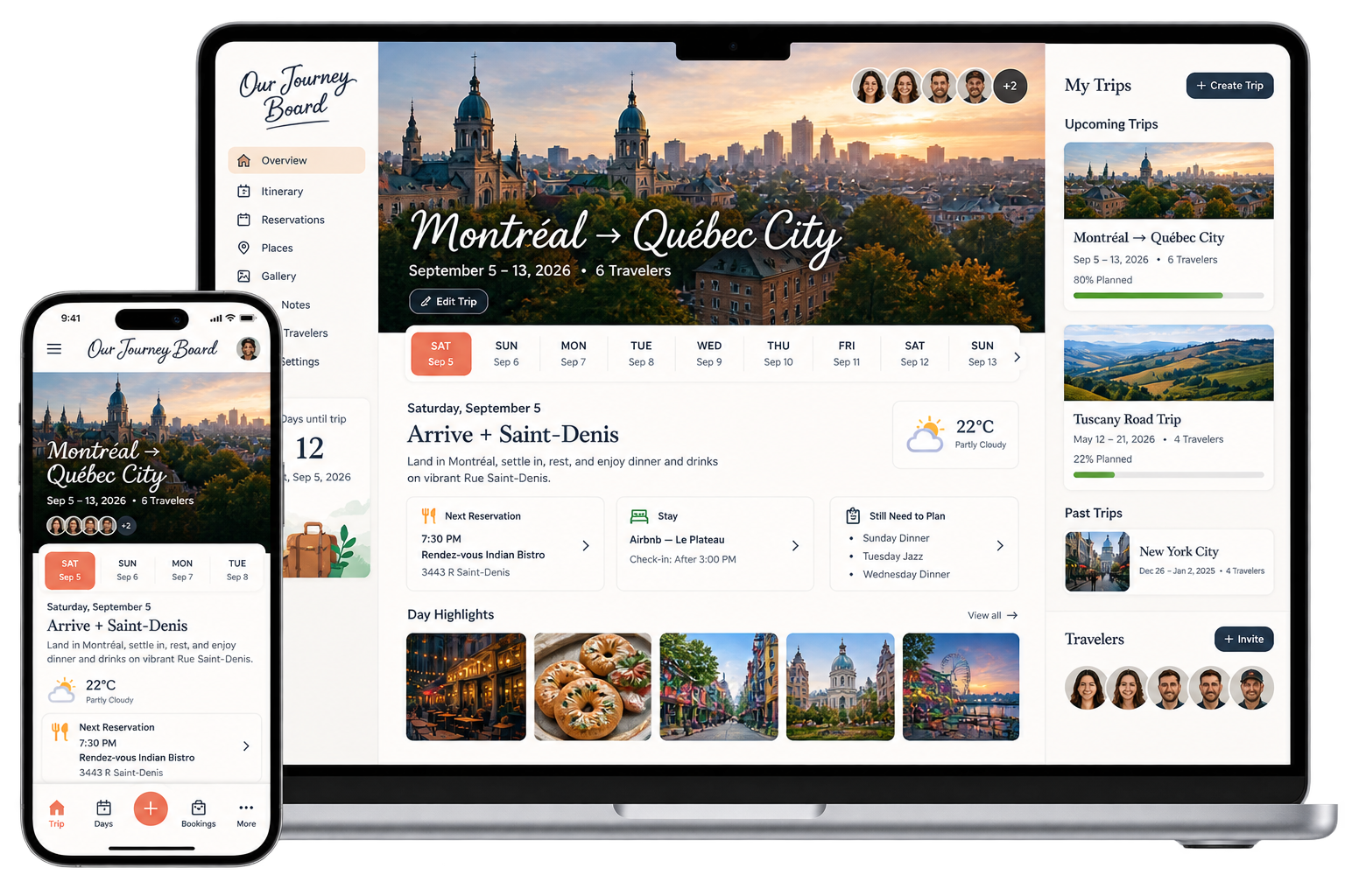 Our Journey Board app preview